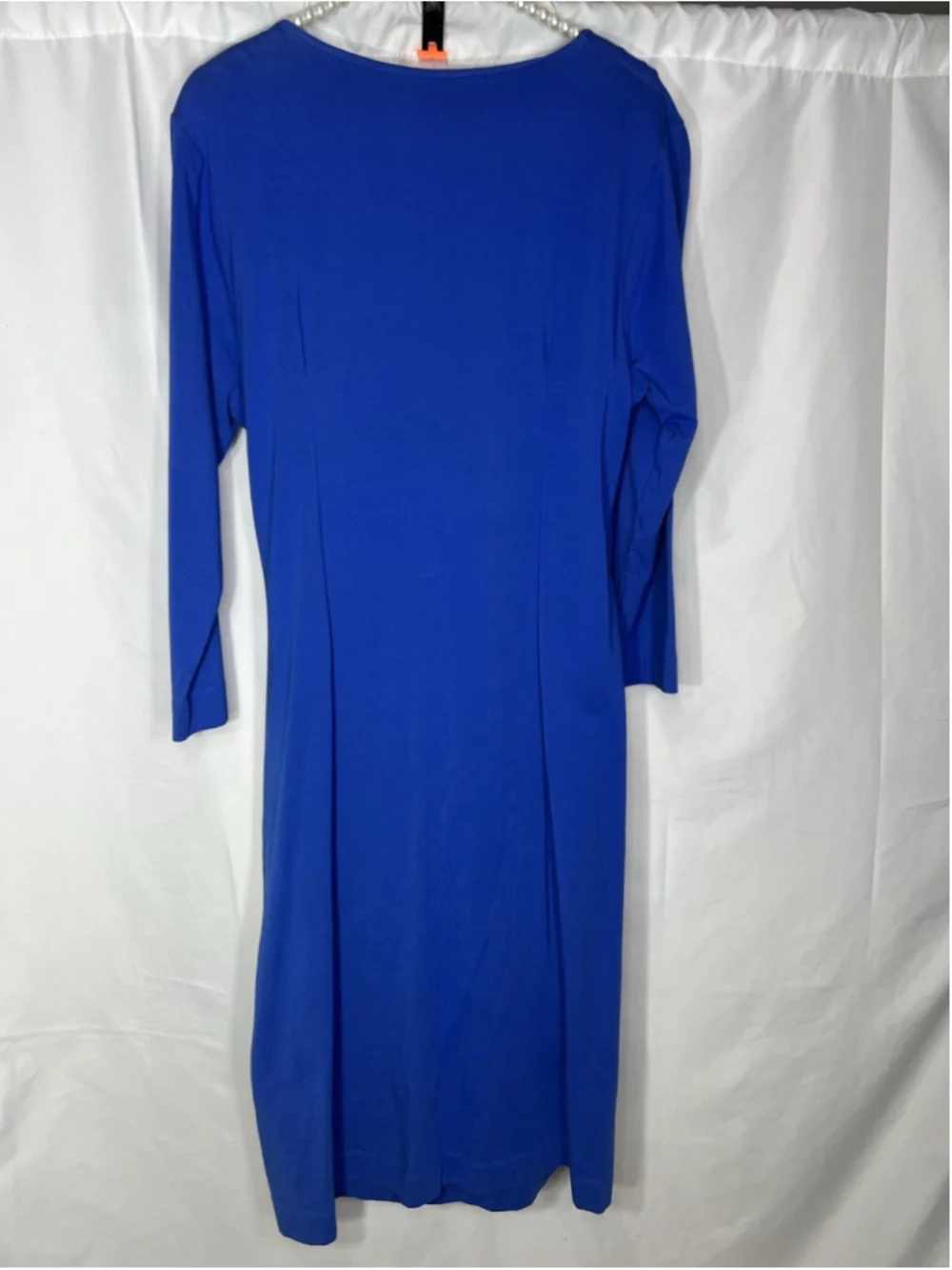 Soft Surroundings Hyannis Faux Wrap Midi Dress Blue Large Tall Casual Career
